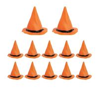 12pz Plastica Mini Cappelli Strega, Ornamento Mini Cappello Mago Miniature Casa Bambole Halloween Per Decorazione Casa Stregata Lavoretti Fai Da Te Articoli Feste Halloween (Arancio)
