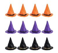 12pz Plastica Mini Cappelli Strega, Ornamento Mini Cappello Mago Miniature Casa Bambole Halloween Per Decorazione Casa Stregata Lavoretti Fai Da Te Articoli Feste Halloween (3 Colori)