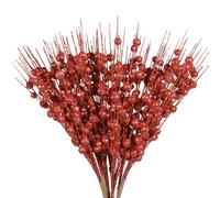 12PZ Rami Glitterati Decorazione con Bacche Glitterate Artificiale Bacca Rosso Steli Natalizi Gambo Bacche Rami Bacche di Natale Steli l'albero di Natale Stagione 12pcs multi-colored branches