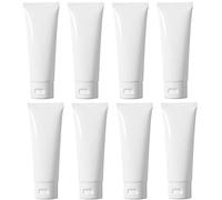 12PZ Ricaricabile Vuoto Tubi di Plastica Contenitori Cosmetici Bianchi Tubi Morbidi di Plastica Bottiglia per Pacchetto Facial Cleanser Crema Mani Lozione Cosmetica (100ML)