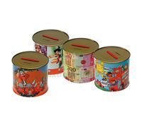 12PZ SALVADANAIO IN LATTA TIPO MEDIO H.14,5 CM X Ã˜ 13,5: