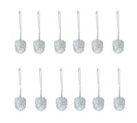 12pz Scopino Wc Bronzo spazzolone bagno in plastica semplice bianco