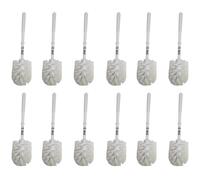 12pz Scopino WC in plastica Bama con setole rigide colore bianco per bagno