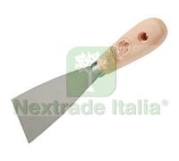 12PZ SPATOLE PROFESSIONALI "FUSION" MANICO IN LEGNO PER STUCCO MM.100: