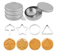 12pz Tagliabiscotti in Acciaio Inox, Utensili per la Preparazione di Caramelle Coreane Dalgona con Ombrello Triangolo Stella Stampi per Biscotti Rotondi per Natale Kit Cottura di San Valentino
