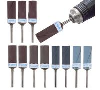 12pz Tamburi Abrasivi da 400-2000 Grane per Utensili Rotanti Dremel, Set di Mandrini Levigatrice a Tamburo Utensili Rotanti per Legno Plastica Metallo Levigatura Lucidatura