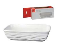 12PZ UMIDIFICATORE IN CERAMICA VASCHETTA RIGATA BIANCA - cm.10x6x24h.