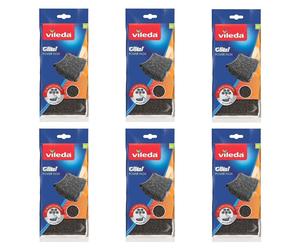 12pz VILEDA GLITZI POWER INOX spugna in acciaio Inox NUOVA casa spugnetta