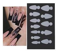 12Sheet Form French Sticker Full False Nails French Line Drawing Guide Stickers Extension Accessori