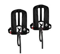 12skipper Set di 2 Giubbotti di Salvataggio Automatici 165N ISO con imbragatura, Nero
