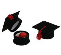 12TOCCO SCATOLINA PORTACONFETTI CAPPELLO LAUREA PORTA CONFETTI BOMBONIERA VELLUT