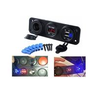 12V 10A Doppio Presa USB Caricabatterie Accendisigari Voltmetro Camper Caravan