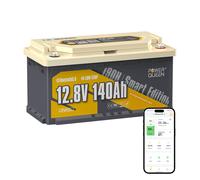 12V 140Ah LiFePO4 Batteria con Bluetooth, 150 A BMS & Max.1920 W Potenza camper