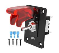 12V 20A Toggle Illuminato Interruttore LED Rosso Aletta Cover Spst On Off Barca