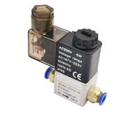 12V 24V 220V Pneumatic Electric Solenoid Valve 2 Position 2 Port Normally Closed Air Magnetic Valve 6mm 8mm Hose Barb Connection(6mm-6mm Barb,AC110V)