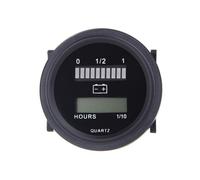 12V/24V/36V/48V/72V LED Digital Battery Status Charge Indicator with Hour Meter Gauge Black
