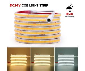 12V 24V COB Striscia LED 320LED/M Adesiva Impermeabile IP68 Luci per Natale Bar [EEK: A++]