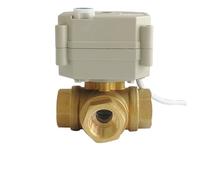 12V 24V Electric Valve DC5V DC12V DC24V 2/3/5/7 Wires 3 Way Brass DN15 1/2'' Horizontal L Port T Port Water Motorized Valve(BSP THREAD_DC5_CR201)