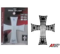 12V 24V LED Interno Bianco Camion Croce Firmare 23X25CM Parabrezza Dash Ventosa