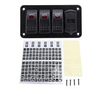 12V 24V Pannello Interruttore a Bilanciere 3 Gang con Voltmeter e Dual USB Ricarica Veloce, Multifunzione in Alluminio per Barca Auto Camion - Sicurezza Avanzata, Materiali (Luce rossa)