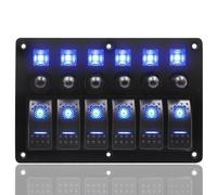12V/24V Pannello Interruttore Rocker Universale 6 Gang Per Auto Barca RV