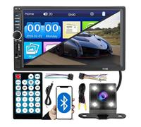 12V 2DIN LCD Touch Auto Car Radio 4x45W USB Bluetooth + Camera e telecomando