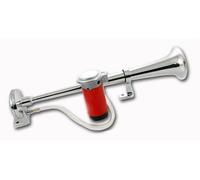 12V 42 CM GRANDE TROMBA CROMATA + COMPRESSORE ARIA CLACSON CAMION PICKUP...
