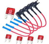 12V 5 pezzi Porta fusibile Fusibile for auto standard Aggiungi un supporto di giunzione con mini lama circuito ATM APM Piggy Back fusibili