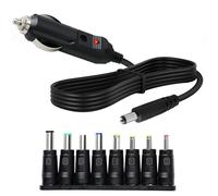 12V 5A Caricabatteria Auto Universale, 8 in 1 Universale Adattatore di Alimentazione DC, 1.5m Cavo di Alimentazione da Auto DC 5.5x2.1mm, Cavo accendisigari per Altoparlanti, Auto DVR, Laptop, Router