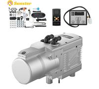 12V 5KW Riscaldatore di liquido per combustibile diesel Preiscaldatore a benzina Interruttore LCD Silenziatore + Pompa dell'acqua Dispositivo di riscaldamento per parcheggio per camion Van Car
