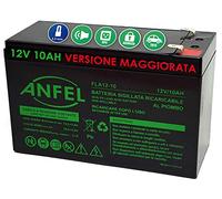 12V 9Ah 10Ah Lead Acid Batteria, 9 A 10 A, Tipo Ermetica al Piombo con Attacco Faston 6.3 mm, per UPS e Altro Uso, Nero