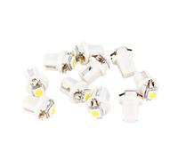 12V B8.5D 1SMD 5050 Lampadina a LED per Auto Bianca, 10 Pezzi T5 Car Gauge 5050 1SMD LED Dashboard Dash Side Lampadine