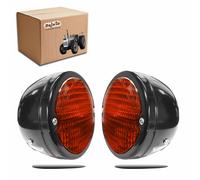 12V Coda Luce Per per Massey Ferguson Nero Corpo Rosso Lenti Trattori Vintage