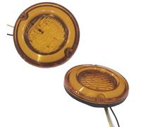 12v Iveco LED Coda Luce Rotondo Forma 95 MM Diametro Vintage Tuk Ambra Interni