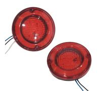 12v Iveco LED Coda Luce Rotondo Forma 95 MM Diametro Vintage Tuk Rosso Interni