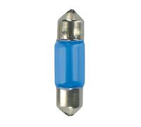 12V Lampada siluro Blu-Xe 8x28 mm 10W SV7-8 2 pz D/Blister Vetro colorato blu