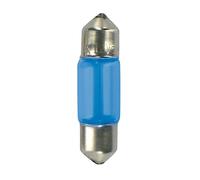 12V Lampada siluro Blu-Xe 8x28 mm 15W SV7-8 2 pz D/Blister Vetro colorato blu