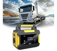 12V large capacity 3000A car battery starter, with air pump tire inflation function, equipped with LED emergency light