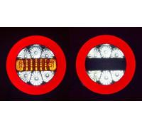 #12V LED Rotondo Posteriore Neon Coda Luci 2 Lampade Rimorchio Telaio Tipper Van