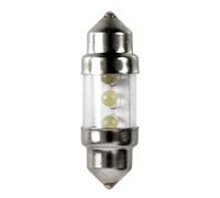 Pilot LAMPA - 12V Lampada siluro 3 Led - 10x31 mm - SV8,5-8 - 2 pz - D/Blister - Bianco