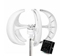 12v,Mulino a Vento Domestico Piccolo a 5 Pale, turbina eolica ad ASSE Verticale 12V 24V 48V con Controller per Uso Domestico Senza Rumore 5 Pale (6000W-9000W)