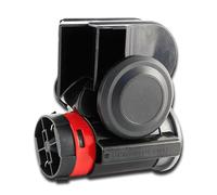 12V Nero Aria Clacson Linea Rossa + Compressore 2TONE Metallo Base+ ABS W/O