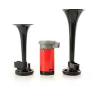 #12V Nero Doppio Tromba ad Aria Con Compressore E Relè Camion SUV Barca Auto