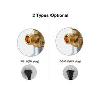 12V Output Voltage Aquarium CO2 Regulator Adjustable CO2 Pressure Regulator with Solenoid Large Double Pressure Gauge Bubble Counter & Check Valve for