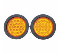 12V rotondo 4" ambra LED indicatore lampeggiante lampada trattore rimorchio c...