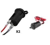 12V Universale Presa Accendisigari Auto Connettore Adattatore + Cover & Filo X2