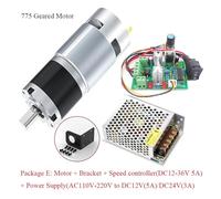 12V24V 775 DC electronic starter 8RPM~1600RPM 775 Planetary Geared electronic starter Slow Speed Adjustable High Torque 42mm Brushed Gear electronic starter NWPNLXEA(Package G,43RPM_DC 12V)
