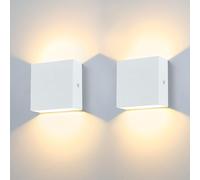 12W Applique da parete LED esterno, 2Pcs Bianco Caldo 12W Lampada da Parete Interno 3000K su e giù per lampada da parete Moderna per soggiorno, camera da letto, corridoi