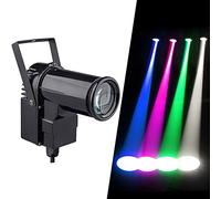 12w RGBW Led Pinspot Dmx 512 Luce da discoteca per sfera sfaccettata Proiettore Sfera a Sfaccette, Spot per Sfera a Sfaccettatura con Motore Luci Scene, Sfera Sfaccettatura Spot lampada da palco gioco