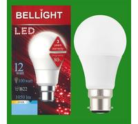 12x 12W LED GLS A60 Tappo a Baionetta A.C.B22 6500K Lampada Diurna Lampadina